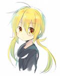  :/ blonde_hair blush commentary_request kantai_collection long_hair looking_at_viewer low_twintails nagasioo satsuki_(kantai_collection) simple_background sketch solo twintails twitter_username upper_body v-shaped_eyebrows white_background yellow_eyes 