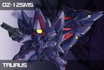  character_name fighting_stance gun gundam gundam_wing gundam_wing_endless_waltz holding holding_gun holding_weapon legs_apart mecha memento_vivi no_humans standing taurus_(mobile_suit) weapon zoom_layer 