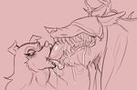  anthro bloodborne canine colleen deep_kissing deep_throat extreme_french_kissing female fur hair kissing long_tongue mammal monster neck_bulge oral road_rovers tongue tongue_out ungulatr vicar_amelia 