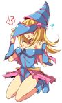  1girl bare_shoulders blonde_hair blue_footwear blush blush_stickers boots breasts choker cleavage dark_magician_girl duel_monster hat jyon104 large_breasts long_hair open_mouth pentacle solo wizard_hat yuu-gi-ou yuu-gi-ou_duel_monsters 