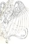  anthro armor artist_signature clothed clothing dragon female guzuzukkuo invalid_tag saffira_queen_of_dragons scalie sketch vambraces wings yu-gi-oh 