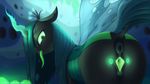  2017 anus butt changeling female feral friendship_is_magic hair hi_res horn insect_wings long_hair my_little_pony pussy queen_chrysalis_(mlp) shydale solo wings 
