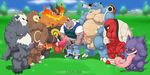  anthro balls blastoise emboar erection frottage gengar group lovkuma male male/male mammal musclegut muscular nintendo overweight pangoro penis pok&eacute;mon rhinoceros sex throh ursaring video_games 