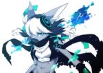  artist_request dog furry open_mouth teal_eyes two-tone_hair white_hair 