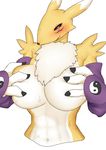  artist_request blue_eyes breasts digimon furry renamon 