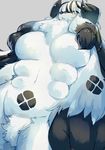  artist_request blue_eyes dog furry multiple_breasts white_hair 