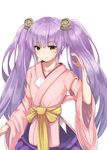  dargo detached_sleeves hair_ornament highres japanese_clothes long_hair oshiro_project oshiro_project_re purple_hair simple_background solo taga_(oshiro_project) twintails very_long_hair white_background 