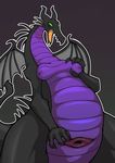  anthro belly big_belly breasts dragon female horn kori-nio masturbation nipples no_pupils nude open_mouth pussy solo wings 