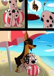  101_dalmatian_street 101_dalmatians black_body black_ears black_fur black_nose black_spots brown_paws canid canine canis crossgender dalmatian disney dobermann domestic_dog duo dylan_(101_dalmatians) female feral floppy_ears foxretro fur heterochromatic_ears hi_res male male/female mammal pink_inner_ear pinscher spike_(101_dalmatians) spots white_body white_fur white_spots 