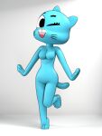2026 3:4 3_toes 3d_(artwork) 3d_model_showcase 4_fingers anthro bent_leg big_breasts big_iris black_eyebrows black_eyes black_markings blender_(artwork) blue_body blue_breasts blue_ears blue_fur blue_tail breasts cartoon_network curvy_figure digital_media_(artwork) domestic_cat extended_arms eyebrows eyelashes facial_markings featureless_breasts featureless_crotch feet felid feline felis female fingers fur glistening glistening_arms glistening_body glistening_breasts glistening_feet glistening_fur glistening_hands glistening_head glistening_legs glistening_tail glistening_thighs grey_background head_markings hi_res humanoid_hands iris light_body light_fur looking_at_viewer mammal markings mature_anthro mature_female muzzle_(marking) nicole_watterson no_pupils nude nude_anthro nude_female ocsfa on_one_leg one_eye_closed open_mouth open_smile pink_nose pink_tongue plantigrade pointy_ears pose prick_ears raised_heel shadow simple_background smile smiling_at_viewer snout solo standing tail the_amazing_world_of_gumball three-quarter_view toes tongue white_markings white_sclera wink winking_at_viewer