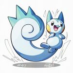  mistray-art no_humans numbered open_clothes pachirisu pokemon pokemon_(creature) signature simple_background solo tail teeth upper_teeth_only white_background white_fur 