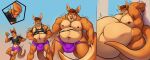  5_fingers anthro areola belly biceps big_belly big_bulge big_muscles big_pecs biped black_clothing black_shirt black_tank_top black_topwear blue_eyes body_size_growth bottle briefs brown_areola brown_claws brown_eyebrows brown_finger_claws brown_hair brown_nipples brown_nose bulge bulge_expansion claws closed_smile clothed clothed_anthro clothed_male clothing container countershade_face countershade_fur countershade_tail countershade_torso countershading dangaroo deltoids detailed_bulge digital_drawing_(artwork) digital_media_(artwork) eyebrows eyewear eyewear_only finger_claws fingerpads fingers flexing flexing_bicep front_view fur genital_outline glasses glasses_only gradient_background growth growth_sequence hair hand_on_belly hand_on_own_belly hand_on_own_tail hand_on_tail hi_res holding_bottle holding_container holding_object huge_belly huge_bulge humanoid_hands kangaroo looking_down looking_down_at_self macropod male male_anthro mammal marsupial morbidly_obese morbidly_obese_anthro morbidly_obese_male motion_lines mouth_closed muscle_growth musclegut muscular muscular_anthro muscular_arms muscular_male navel nipples nude nude_anthro nude_male obese obese_anthro obese_male open_mouth orange_body orange_fur overweight overweight_anthro overweight_male pantsless pantsless_anthro pantsless_male pawpads pecs penis_outline pince-nez purple_briefs purple_clothing purple_underwear rectangular_glasses shaded shirt signature simple_background size_transformation smile solaxe_(artist) solo standing t-shirt tail tan_body tan_countershading tan_fur tan_inner_ear tank_top teeth three-quarter_view topless topless_anthro topless_male topwear torn_briefs torn_clothing torn_shirt torn_t-shirt torn_topwear torn_underwear transformation trapezius triceps underwear wearing_glasses weight_gain whisker_spots 