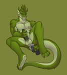  anal anthro cum dildo everquest green_theme iksar lizard lockworkorange male muscles nude penis pose precum reptile scalie sex_toy solo ssvanti video_games 