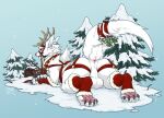 2026 albino anatomically_correct anatomically_correct_feral anatomically_correct_genitalia animal_genitalia anus arm_warmers armwear balls balls_blush bell bell_collar big_claws bit_gag black_claws black_sclera blush blushing_at_viewer body_blush butt canid canine canyne capcom christmas christmas_clothing claws clothed clothed_feral clothing collar crossoff777 digitigrade embarrassed evergreen_tree fake_antlers fake_horns feral finger_claws fluffy fluffy_tail forest forest_background fur gag genitals halter harness harness_bit_gag harness_gag hauser_(anormaldog) heavy_balls hi_res holidays looking_at_viewer lying male mammal mistletoe mistletoe_on_tail monster_hunter nature nature_background on_front outside palamute pawpads pine_tree pink_anus pink_pawpads plant presenting presenting_hindquarters rear_view snow snowing solo tail teeth_showing tree white_body white_fur yellow_eyes