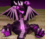 blender_(artwork) blocky_body blocky_snout blush digital_media_(artwork) dragon ender_dragon female feral folded_wings genitals glowing glowing_eyes glowing_genitalia glowing_vulva heart_eyes heart_symbol hi_res ibispaint_(artwork) impregnation_request microsoft minecraft mojang mythological_creature mythological_scalie mythology paws purple_vulva requesting scalie seducing_viewer seductive sex_request solo spread_legs spreading thatderglover69 the_end the_end_(minecraft) tongue tongue_out vulva wings xbox_game_studios