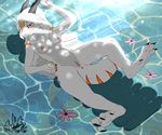  2016 anthro anus beverage breasts claws dragon dreiko94 female hair half-closed_eyes horn looking_at_viewer lying nipples nude on_back outside presenting pussy relaxing scalie solo spread_legs spreading swimming_pool water wings yellow_eyes 