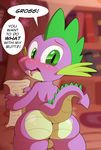  anthro backsack balls blush butt cub dragon friendship_is_magic jerseydevil male my_little_pony spike_(mlp) young 