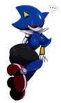  ... anthro big_breasts black_sclera breasts butt claws crossgender eyelashes female half-closed_eyes hedgehog machine mammal metal_sonic mouthless red_eyes robot simple_background solo sonic_(series) speech_bubble sssonic2 white_background 