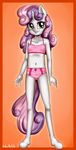  2017 anibaruthecat anthro anthrofied border breasts clothed clothing equine female flat_chested friendship_is_magic green_eyes hair hi_res horn long_hair mammal multicolored_hair my_little_pony smile solo sweetie_belle_(mlp) two_tone_hair unicorn young 