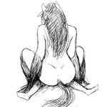  anthro black_and_white butt cowgirl_position equine female hair hladilnik horse larger_female male mammal monochrome nude on_top sex size_difference smaller_male tinker_(hladilnik) 