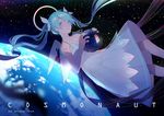  absurdres blue_eyes blue_hair breasts cloud collarbone dress floating_hair hair_ribbon hatsune_miku highres holding long_hair parted_lips ribbon ryuutsuki_basetsu sleeveless sleeveless_dress small_breasts solo space star_(sky) tattoo transparent_wings twintails very_long_hair vocaloid white_dress white_ribbon 
