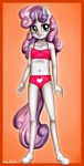  2017 anibaruthecat anthro anthrofied border breasts clothed clothing equine female flat_chested friendship_is_magic green_eyes hair hi_res horn long_hair mammal multicolored_hair my_little_pony smile solo sweetie_belle_(mlp) two_tone_hair unicorn young 