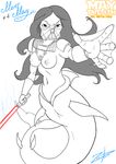  breasts female lightsaber looking_at_viewer marine merfolk nipples pussy solo star_wars technology webbed_hands zoobastik 