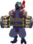  2017 accordion alpha_channel animated anthro avian beak bird breath_of_the_wild clothing digital_media_(artwork) feathers kass_(zelda) low_res male muscular muscular_male musical_instrument nintendo pixel_(artwork) rito simple_background solo the_legend_of_zelda transparent_background tsunamidusher video_games 
