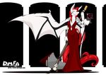  alcohol amber_williams anthro axe beverage black_stripes blood breasts cleavage clothed clothing dan_and_mab&#039;s_furry_adventures demon dress equine female hair kria_soulstealer long_hair mammal melee_weapon red_hair solo stripes weapon wine zebra 