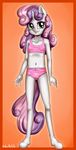  2017 anibaruthecat anthro anthrofied border breasts clothed clothing equine female flat_chested friendship_is_magic green_eyes hair hi_res horn long_hair mammal multicolored_hair my_little_pony smile solo sweetie_belle_(mlp) two_tone_hair unicorn young 
