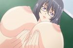  amamiya_akira_(saimin_class) animated animated_gif breasts glasses huge_breasts nipples saimin_class teacher 