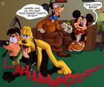  anal anal_penetration anthro anthro_on_feral being_watched bestiality bulge canine clothing disney dog erection erection_under_clothes feral goof_troop goofy_(disney) male male/male mammal max_goof mickey_mouse mouse nearphotison penetration pluto_(disney) rodent sofa 