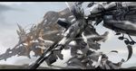  armored_core:_for_answer armored_core:_verdict_day feathers flying gun highres mecha mechanical mono_(jdaj) n-wgix/v no_humans rifle weapon white_glint 