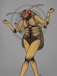  2016 4_arms 5_fingers abc_insects ambiguous_gender anatomically_correct antennae anthro arthropod brown_countershading countershade_torso countershading digital_media_(artwork) digital_painting_(artwork) exoskeleton featureless_crotch flat_chested front_view grey_background hands_above_head humanoid_hands insect kudzu_bug looking_at_viewer mandibles multi_arm multi_limb nude portrait pose red_eyes reverse_countershading shrug simple_background skelebee solo standing stink_bug three-quarter_portrait 