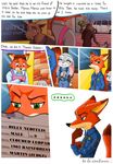  2017 anthro canine clothed clothing comic disney elephant english_text female fox green_eyes half-closed_eyes hi_res judy_hopps lagomorph male mammal nick_wilde peanut.k police_uniform purple_eyes rabbit text uniform zootopia 