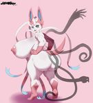  areola big_breasts big_butt breasts butt edit eeveelution female hand_on_hip huge_breasts huge_butt hyper hyper_breasts hyper_butt licking looking_at_viewer looking_back mammal nintendo nipples open_mouth plankboy pok&eacute;mon pok&eacute;morph raised_tail slit_pupils solo sylveon thick_thighs tongue tongue_out video_games 