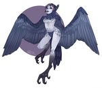  animal_humanoid avian avian_humanoid breasts feathered_wings feathers featureless_breasts female humanoid looking_at_viewer nude shikari13 smile solo wings 