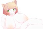  1600 anthro big_breasts blush breasts featureless_crotch feline female hair looking_at_viewer mammal navel nipples nude slightly_chubby smile solo 
