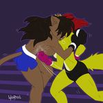  anthro belly boxing canine cat feline female mammal punch sport wolf 