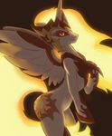  2017 cutie_mark daybreaker_(mlp) equine feathered_wings feathers female friendship_is_magic hair horn looking_at_viewer mammal my_little_pony raikoh-illust simple_background solo winged_unicorn wings 