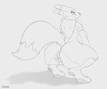  2017 anthro anus big_breasts big_butt breasts butt digimon female nude puffy_anus pussy renamon schwoo smile solo 