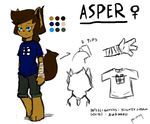  2016 anthro arm_wraps asper_(panzery25) bags_under_eyes barefoot blue_eyes canine clothed clothing english_text female fox half-closed_eyes mammal model_sheet panzery25 signature simple_background standing text white_background wraps ♀ 