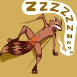  anthro bawleon bulge clothing guardians_of_the_galaxy male mammal marvel raccoon rocket_raccoon sleeping solo underwear 