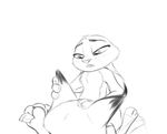  2017 anthro blush canine dipstick_ears dipstick_tail disney female fox fur gokhan16 interspecies judy_hopps lagomorph male male/female male_mammal mammal multicolored_tail nick_wilde nude predator/prey rabbit sex simple_background size_difference sketch white_background zootopia 