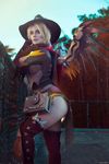  1girl angel blonde_hair blondiee book cosplay halloween hat looking_at_viewer mercy_(overwatch) overwatch photo short_hair solo wings witch 