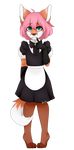  2017 ambiguous_gender anthro canine clothed clothing cosplay crossdressing fox girly hair hypohate jaxfenrir legwear maid_uniform mammal solo stockings uniform 