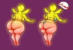  anthro big_breasts big_butt blush bra breasts butt cartoon_network clothed clothing english_text female horn huge_butt humanoid looking_back nude open_mouth panties penny_fitzgerald rahiros shape_shifter simple_background solo text the_amazing_world_of_gumball thick_thighs underwear wide_hips wings 