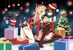  ass christmas cleavage gyakushuu_no_hoshiumi kantai_collection pantsu shigure_(kancolle) thighhighs yuudachi_(kancolle) 