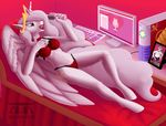  2017 anthro bra choker clothing equine faintingcouch fan_character female friendship_is_magic horse inside lipstick makeup mammal my_little_pony panties pony princess_celestia_(mlp) princess_molestia quakehoof radio underwear 