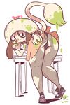  butt clothed clothing diives footwear humanoid legwear nintendo paint panties pok&eacute;mon presenting presenting_hindquarters shoes skirt smeargle stockings table underwear uniform upskirt video_games 